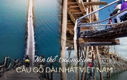 Cây cầu gỗ vượt sông dài nhất Việt Nam: Đi mãi không thấy bờ, ai cứng tay lái lắm mới dám chạy hết được!
