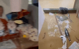Khoảnh khắc bà cụ 91 tuổi ngồi ôm bát hương trong căn nhà ngập quá tầng 1 ở Thái Nguyên khiến nhiều người xót xa