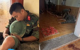 Khi người lính ngủ say bên mẹt dưa hấu của bà con vùng ngập: Thương lắm!