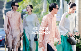 Tăng Thanh Hà nắm chặt tay Louis Nguyễn lộ diện tại đám cưới em gái, visual đỉnh như bìa tạp chí