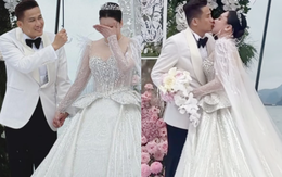 Trực tiếp đám cưới Hồ Quỳnh Hương: Chú rể xúc động nói lời thề nguyện, cô dâu hôn chồng say đắm