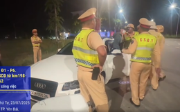 Cảnh sát giao thông dừng xe Audi, kiểm tra nhanh phát hiện Vũ Xuân B. dương tính với ma túy