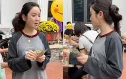 Chu Thanh Huyền cầm cả sấp 100k lì xì vẫn bị chê "keo kiệt" vì: Giàu như vậy phải cho 500k?