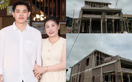 Đình Bắc xây nhà báo hiếu bố mẹ, nhìn phần xây thô đủ thấy độ hoành tráng