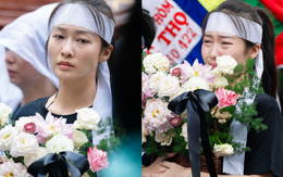 Khả Ngân gục đầu, bật khóc nức nở trong lễ tiễn đưa bà ngoại về nơi an nghỉ cuối cùng