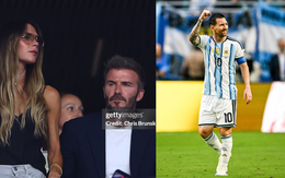 Chủ tịch David Beckham diện vest phong độ cùng vợ Victoria chiếm trọn "spotlight" khán đài khi đi xem trận đấu của Messi