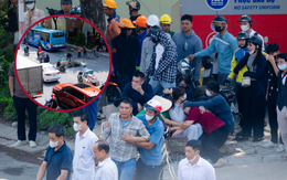 Người thân khóc ngất tại hiện trường vụ xe buýt va chạm xe máy trên đường Nguyễn Trãi khiến cháu bé tử vong