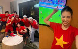 Tiểu Vy - Lan Ngọc vỡ oà sau bàn gỡ hoà, cả showbiz Việt ăn mừng tưng bừng chờ chức vô địch của ĐT Việt Nam