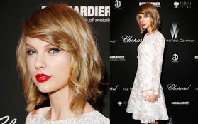 Taylor Swift cực quyến rũ trong váy trắng tinh khôi