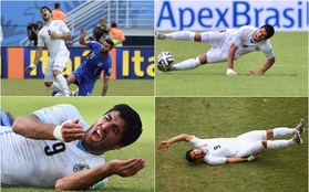 Những biểu cảm “quá lố” của Luis Suarez trong trận đấu với Uruguay