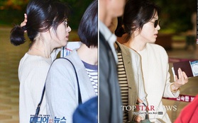 Song Hye Kyo bơ phờ, né ống kính ở sân bay
