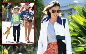 Miranda Kerr thử hẹn hò tình mới, rạng rỡ bên bé Flynn trên phố