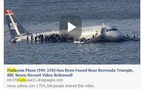 Facebook tràn ngập virus "ăn theo" máy bay mất tích