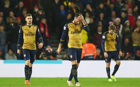 Thua sốc Southampton 0-4, Arsenal mất cơ hội chiếm ngôi đầu