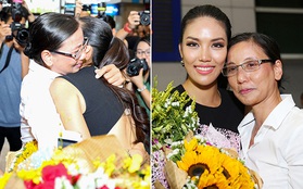 Trở về sau Miss World 2015, Lan Khuê xúc động ôm chầm lấy mẹ ở sân bay Tân Sơn Nhất