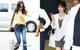 Yoona (SNSD) thả dáng "sang chảnh", IU bị tố làm mũi khi xuất hiện tại sân bay