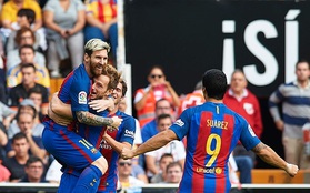 Messi ghi bàn phút bù giờ, Barca leo lên ngôi đầu La Liga