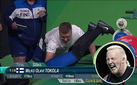 Nâng tạ thành công, lực sĩ dự thi Olympic ngất xỉu vì hạnh phúc