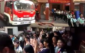 Clip: Học sinh cấp 2 vỗ tay hào hứng khi xe cứu hỏa đến trường