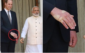 Đây chính là bàn tay của Hoàng tử William sau khi bắt tay với Thủ tướng Ấn Độ