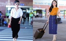 Hoa hậu Kỳ Duyên, Á hậu Thúy Vân cùng Xuân Lan khoe nhan sắc tại sân bay