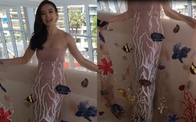 Clip: Angela Phương Trinh nói tiếng Anh để giới thiệu về chiếc váy bảo vệ môi trường tại LHP Cannes