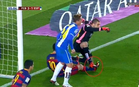 Thủ môn Espanyol có ý đồ giẫm gãy chân Messi