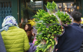 Người Hà Nội đội mưa đi mua hoa ly ủng hộ nông dân Tây Tựu
