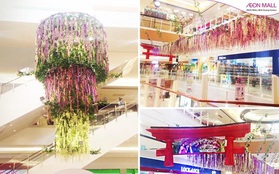 Suối hoa tử đằng đẹp ngẩn ngơ tại AEON MALL Bình Dương Canary