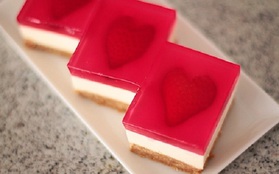 Học làm cheesecake thạch trái tim đem tỏ tình ngày Valentine