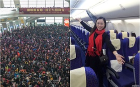 Trong khi hàng ngàn người đang phải chen chúc ở ga tàu thì cô gái này lại "một mình một máy bay"