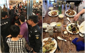 Phát hoảng với cảnh tượng người dân Trung Quốc chen lấn đi ăn buffet miễn phí