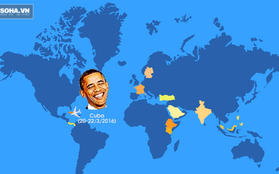 [ĐỒ HỌA] Những con số ấn tượng về các chuyến công du nước ngoài của Obama