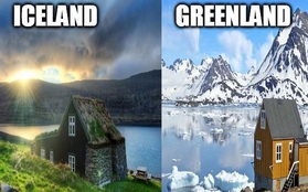 Đố bạn biết: Vì sao Greenland thì toàn băng, trong khi Iceland phủ xanh cây cỏ?