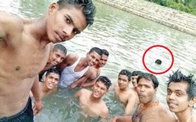Mải chụp hình, nhóm học viên không hề hay biết người bạn phía sau đang vùng vẫy vì đuối nước