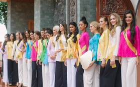 Thí sinh Miss Grand International 2017 diện áo bà ba đi vãn cảnh chùa