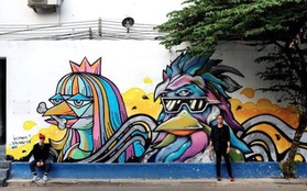 Việt Max - Dan Nguyễn "úp mở" dự án  graffiti trên ly cà phê khổng lồ
