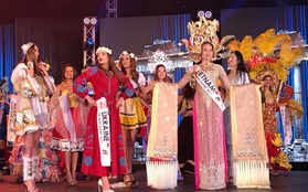 Khánh Ngân đội mấn 15 kg, diện trang phục truyền thống nổi bật trong tổng duyệt chung kết Miss Globe