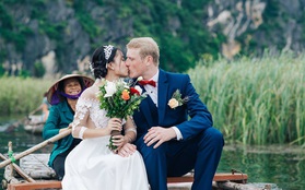 Đám cưới cổ tích đẹp đến ngỡ ngàng của cô gái Việt bên chú rể người Đức giữa sông núi Ninh Bình