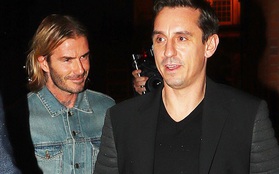 Beckham lịch lãm dự lễ khai trương hộp đêm của Gary Neville