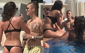 Justin Bieber khoe body, tán tỉnh các người đẹp nóng bỏng bên bể bơi