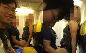 Cặp đôi khiến hành khách trên máy bay phát ngại vì nô đùa, tình tứ thái quá như chỗ không người