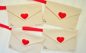 Làm phong bì vải dễ thương trao gửi thông điệp yêu thương ngày Valentine