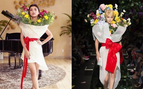 Ngang nhiên "mượn" thiết kế của Moschino nhưng "bó hoa" Tiêu Châu Như Quỳnh lại kém sắc trầm trọng