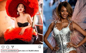 Không chỉ follow, siêu mẫu Victoria's Secret Jourdan Dunn còn tích cực thả tim cho Châu Bùi trên Instagram