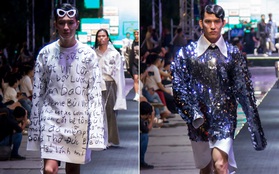 Để nguyên dàn mẫu "giấu quần" trên phố đi bộ, NTK Hà Nhật Tiến lại đẩy lùi giới hạn thời trang nam
