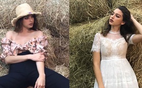 Celine Farach chưa về nước và đang chụp hình cho một thương hiệu thời trang Việt