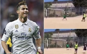 Ronaldo khoái chí khi con trai lập hat-trick