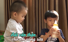 Chùm ảnh: Những biểu cảm "yêu không thể tả" của 2 cậu con trai Đăng Khôi - Thủy Anh