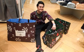 Qua Philippines dự sự kiện ERDEM x H&M, Quang Vinh mua luôn "túi mẹ túi con" như... đi buôn